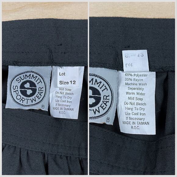 Vintage 1970s Black High Waisted A-Line Midi Skirt With Pockets - Picture 5 of 7